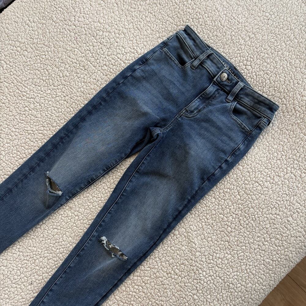American Eagle Jeans Size 0 Regular Women Hi Rise Jegging Medium Wash Blue